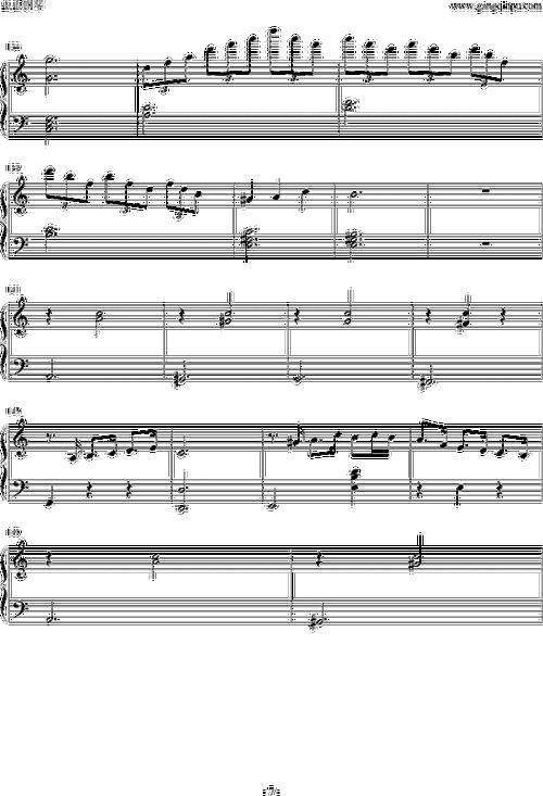我的快乐命中注定我爱你插曲钢琴谱钢琴曲锦绣二重唱