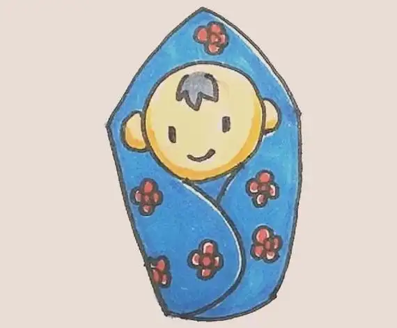 第七步:最后涂上好看的颜色,婴儿就画好了.婴儿是指小于1周岁的儿童.