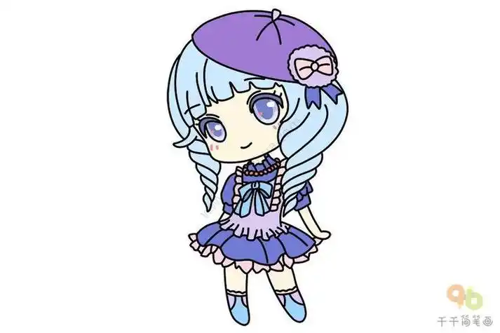 卡通人物简笔画可爱彩色呆萌