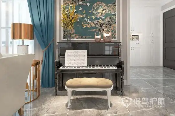 客厅钢琴区域装修效果图-保驾护航装修网