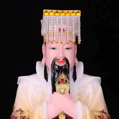 紫薇大帝神像中天北极太皇汉白玉紫薇星君道道教摆件