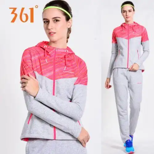 361运动套装女秋季新款跑步服361度女装运动外套连帽卫衣女长裤