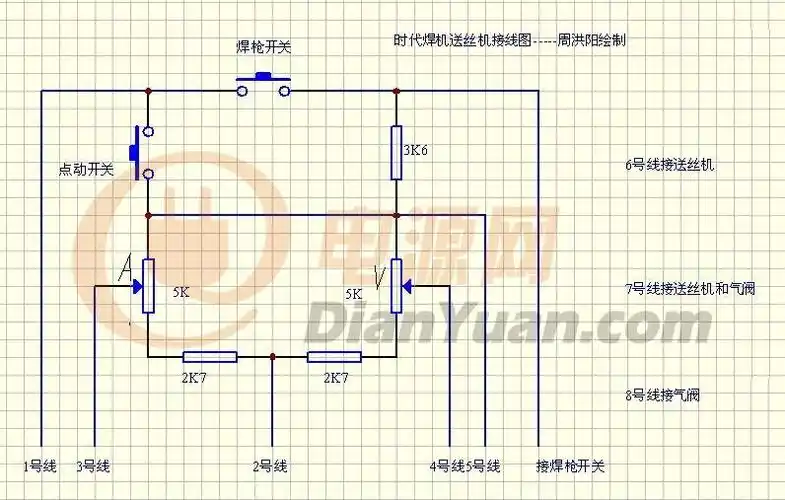 北京时代zx7(nb)-500焊机送丝接线图-自己画的
