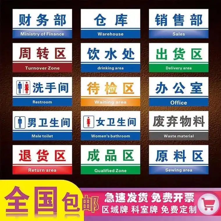 标识标牌 热销工厂分区牌成品区仓库区域标识牌车间分区标识吊 -抖