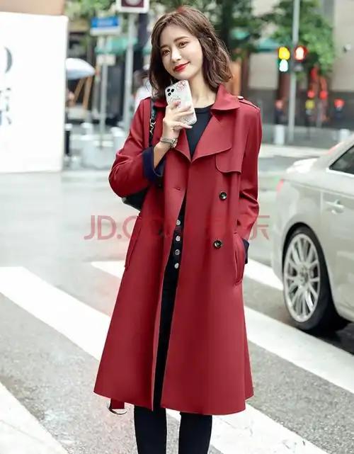 锦宫轻奢品牌垂感风衣女中长款大衣春秋装新款高端大气气质流行外套