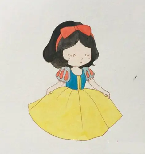 可爱的白雪公主简笔画,卡通简笔画