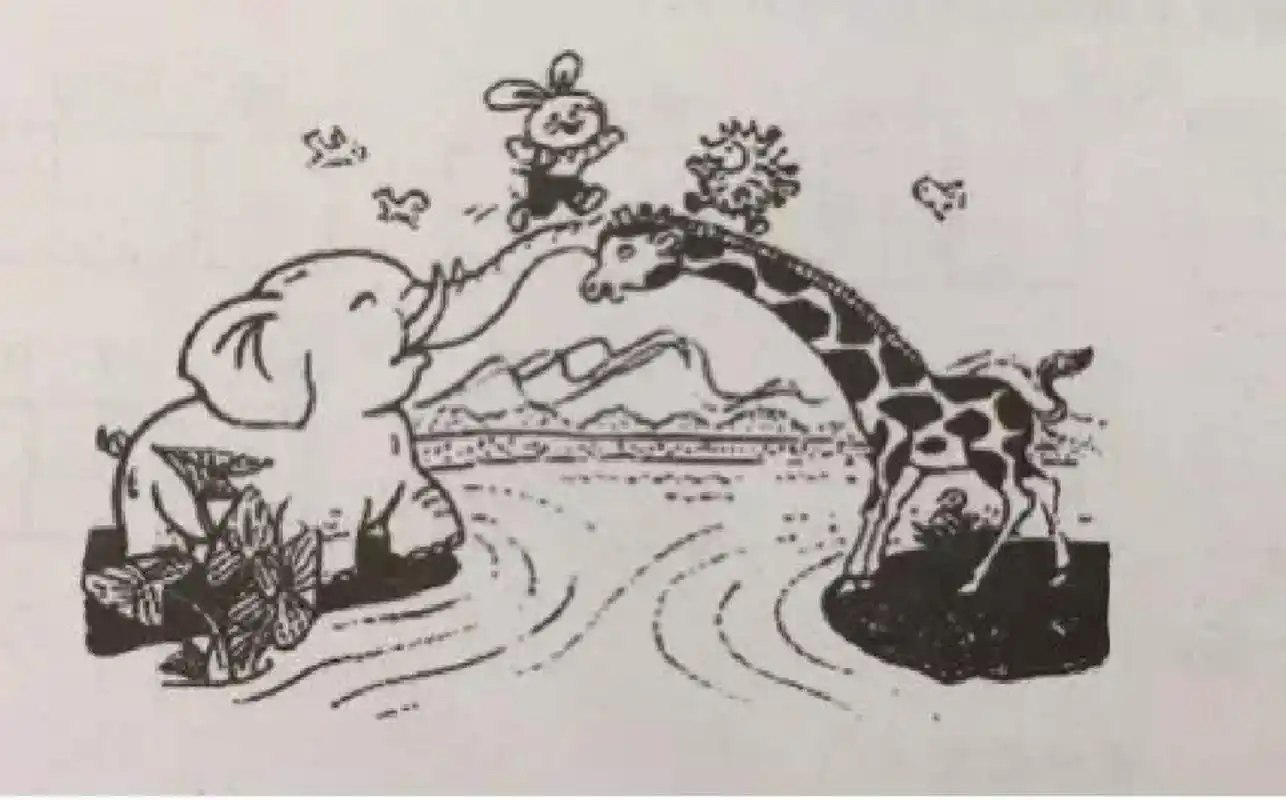 爱心桥,小动物过桥,过河看图写话 01 《小动物过河》 晴空万里,鸟语