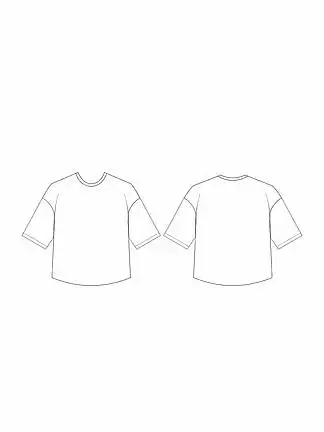 i>童 /i>装短袖圆领落肩袖 i>t /i> i>恤 /i>基本版款式图