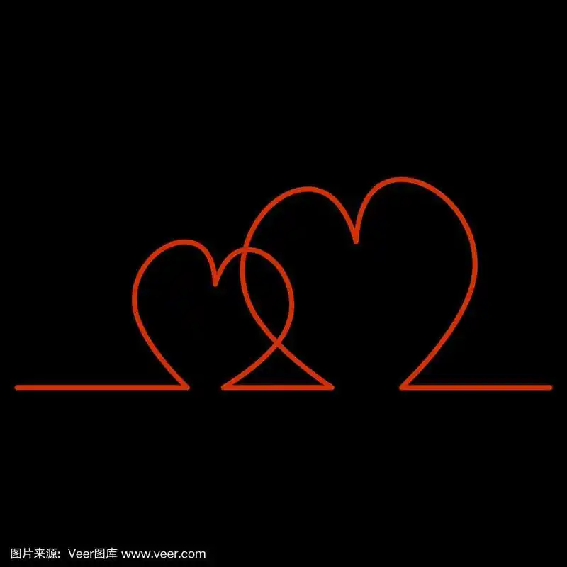 矢量插图的心孤立在黑色的背景.