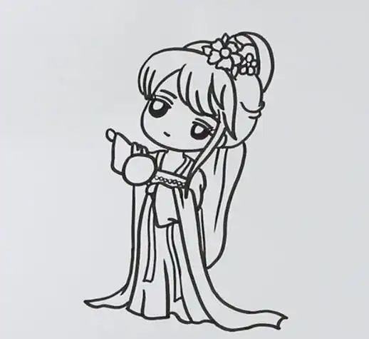 公主简笔画 第1页汉服简笔画女 汉服女怎么画古装女孩简笔画古装简笔