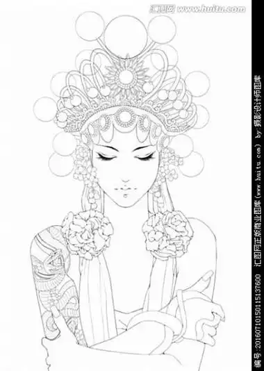 戏曲人物花旦的简笔画