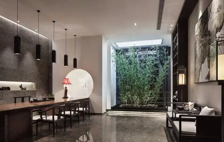 简素淡雅的东方禅意会所_公装案例_公装效果图_会所设计效果图_休闲