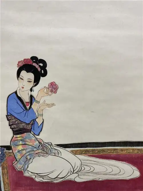 008顾炳鑫仕女1987年立轴