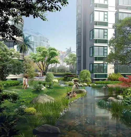 小区园林建筑透视图