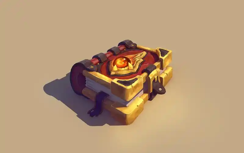 3d游戏道具建模次世代魔法书模型材质制作