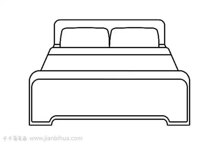 床的立体图简笔画