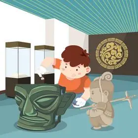 卡通博物馆日博物馆研究文物动图gif