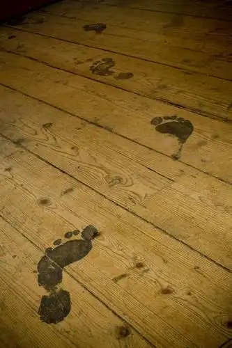 无人,竖图,俯视,室内,白天,地板,脚印,阴影,光线,影子,地面,木地板