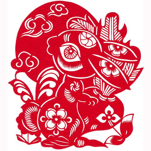 好沐音(haomuyin)剪纸成品简单 新年兔年纯手工剪纸窗花成品中国风