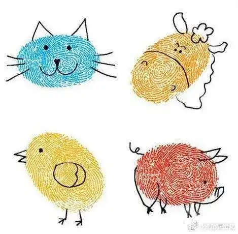 创意指纹画大全!简单有趣,保证孩子一学就会~ 收藏吧!