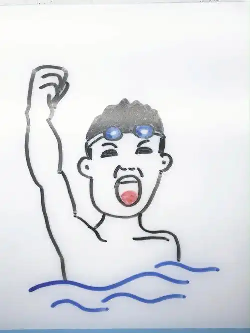 简笔画教程   #画画   #东京奥运会   #奥运会   #游泳  汪顺简笔画