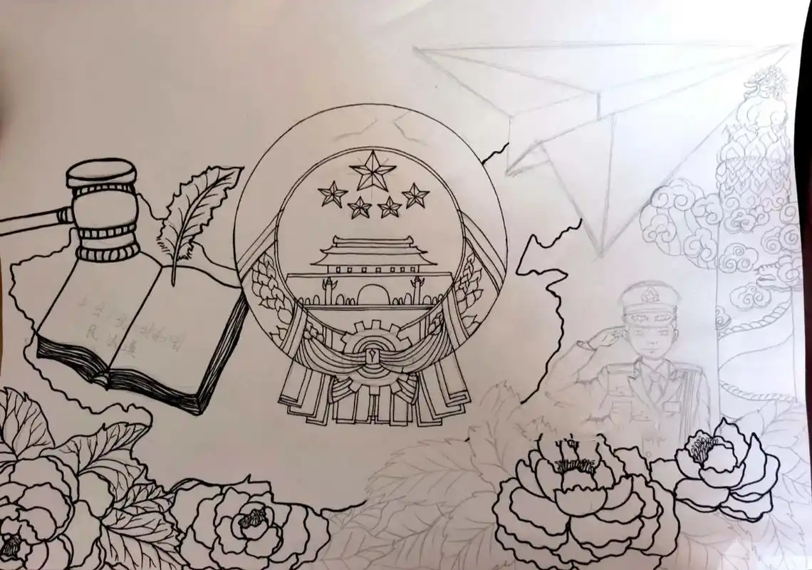 知法守法 爱国情怀主题画