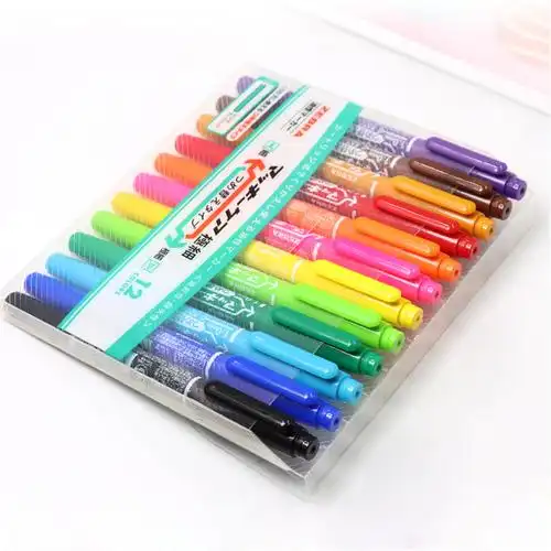 日本斑马牌(zebra)双头彩色笔油性记号标记物流马克签字笔套装