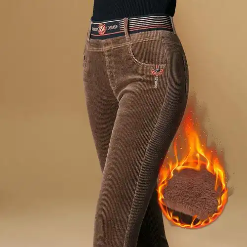 女裤纯棉弹力长裤休闲裤加厚小脚灯芯绒