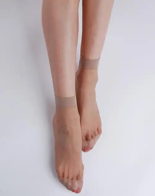 女款肉色水晶丝5双短袜