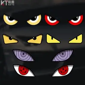 恶魔眼睛汽车贴纸电动摩托车头盔反光装饰贴车尾车窗个性创意车贴