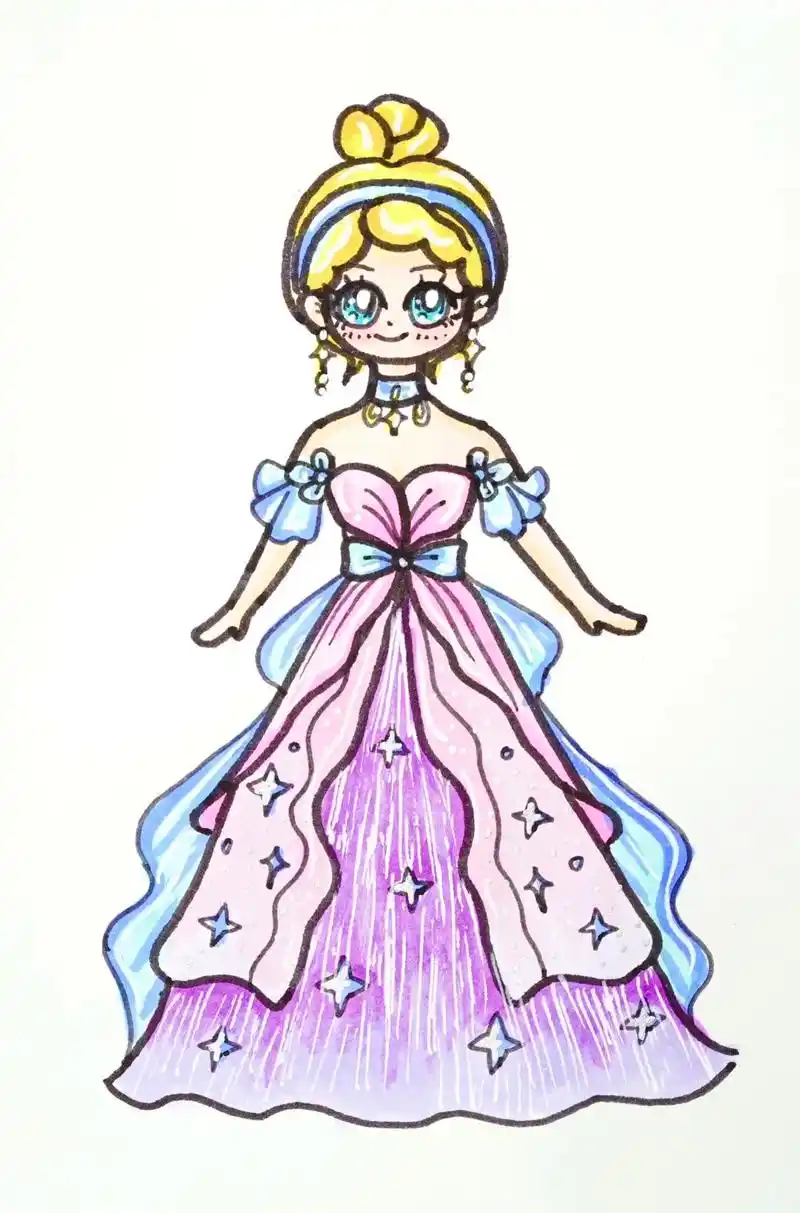 灰姑娘辛德瑞拉简笔画教程.灰姑娘怎么画?#画画 #绘画 #简 - 抖音