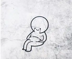 可爱小胖子捏肚子哭泣的宅男泪目防水二次元搞笑贴纸