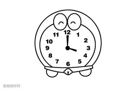 小猫的钟表简笔画 简笔画图片大全-普车都
