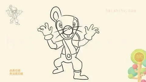 儿童绘画动画片,如何画_黑猫警长里的一只耳