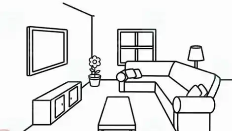 客厅的简笔画客厅的简笔画简单漂亮
