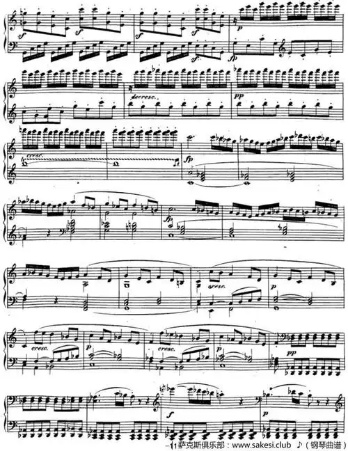贝多芬钢琴奏鸣曲21黎明华尔斯坦c大调op53cmajor钢琴谱