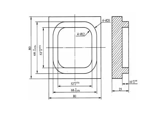 作业零件图数控铣床