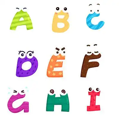 logo设计铅笔写的英文字母no卡通26个英文字母组合套图插画素材png