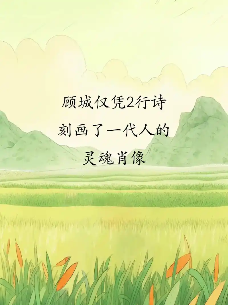 【顾城仅凭2行诗刻画一代人的灵魂肖像】959595 顾城的《 - 抖