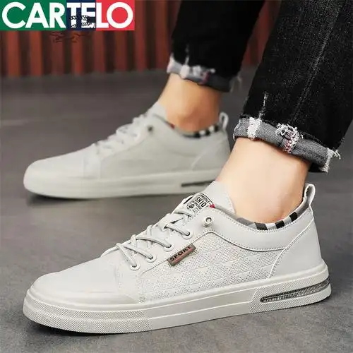 线下专柜同款卡帝乐鳄鱼cartelo新款舒适百搭男士板鞋休闲鞋男鞋小白