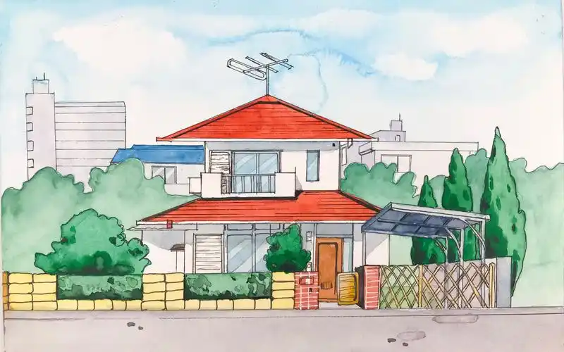 【水彩】蜡笔小新的房子