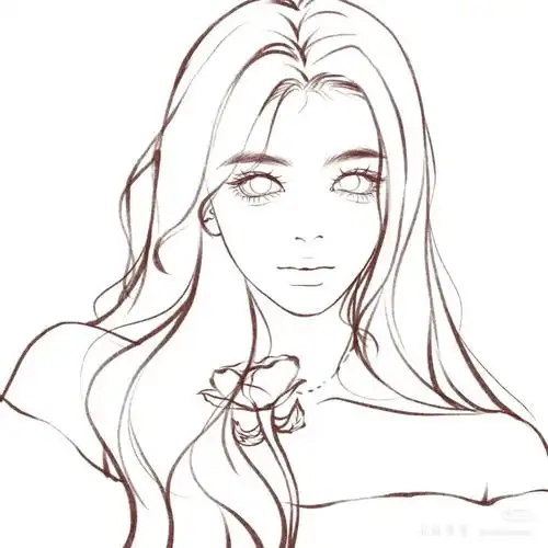半厚涂头像,附线稿#手绘头像