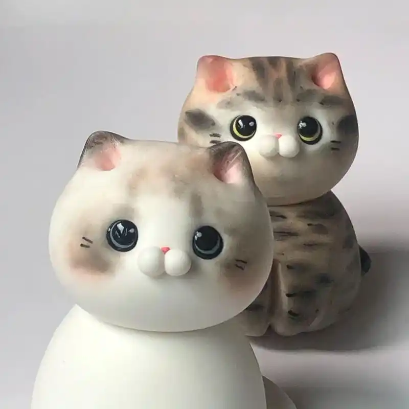 关于给小猫做粘土猫摆件 可爱的猫猫时刻 分享这次的作品,小可爱家里