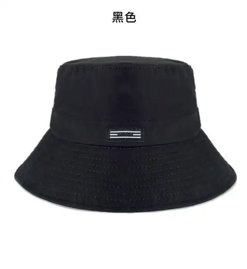 渔夫帽男女大头围夏季防晒遮阳帽日系潮牌大码男士太阳帽黑色帽子黑色