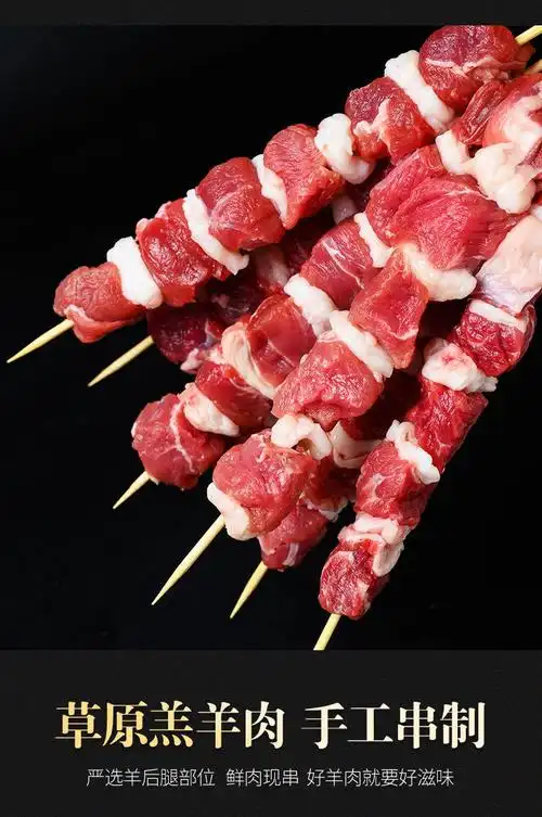 内蒙古调理羊肉串羔羊草原羊肉串板面筋食材带签子半成品羊肉姬禄福