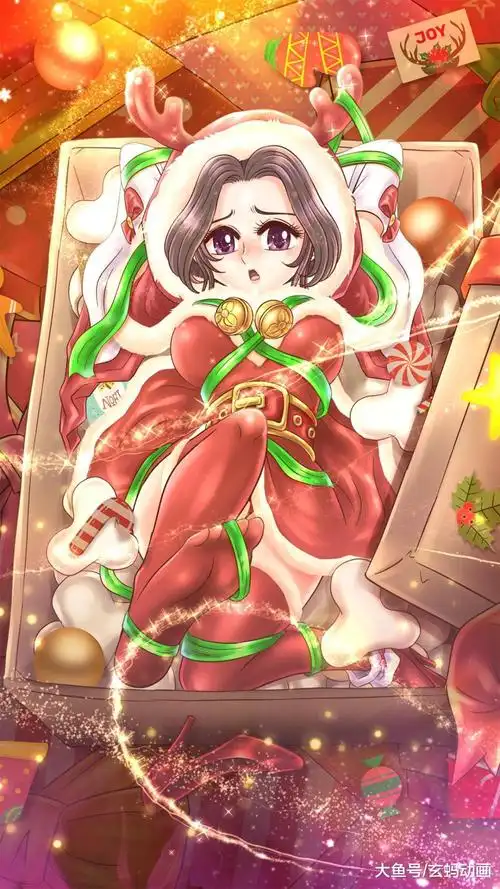 圣诞老汪把貂蝉小姐姐偷偷放进了礼盒, 悄悄送给你!