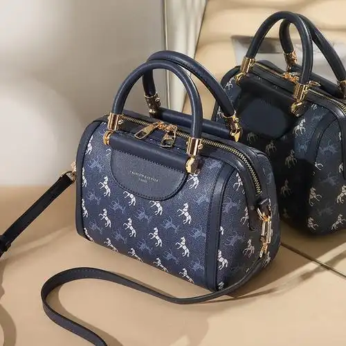 路易卡迪链条时尚复古枕头包老花纹手提斜跨包女士包袋