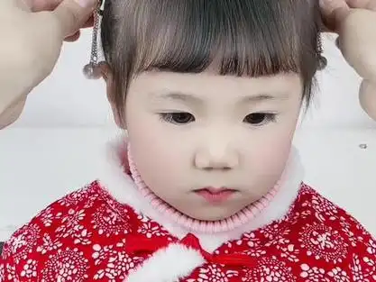 丸子头 #三岁宝宝编发 #短发宝宝编发