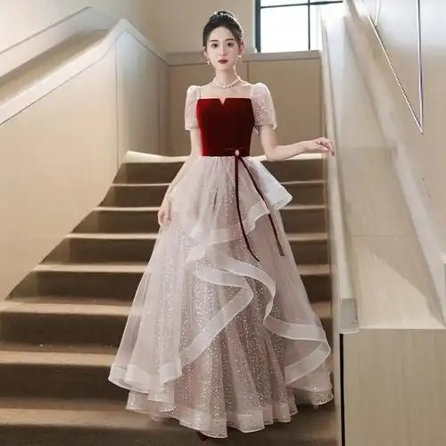 敬酒服新娘冬季结婚平时可穿回门订婚气质法式高端轻奢晚礼服裙女