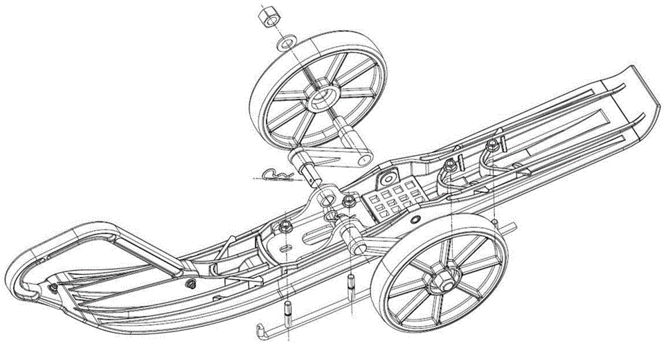 一种摩托雪橇辅助行驶轮快装结构的制作方法